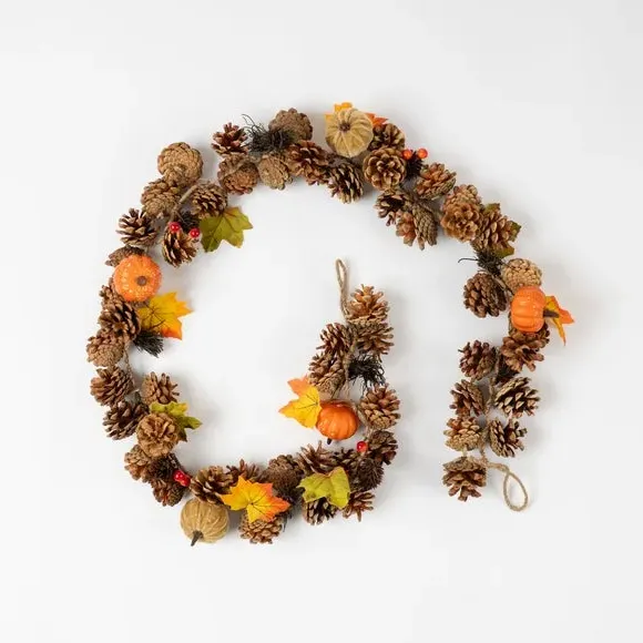 160cm Autumn Garland with Pumpkins - Brown