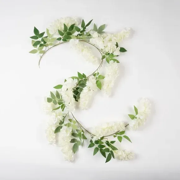 170cm Wisteria Garland - White, Artificial