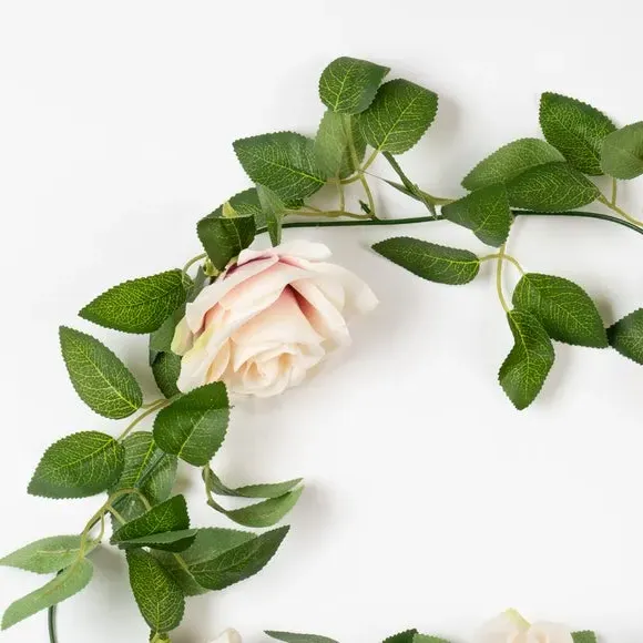 200cm Rose & Bud Garland - Pink, Artificial