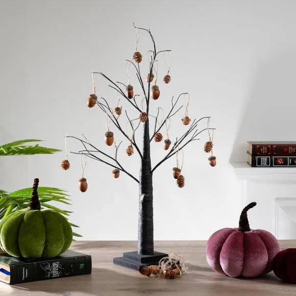 24-Piece Hanging Acorns & Pinecones - Brown