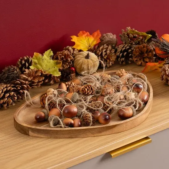 24-Piece Hanging Acorns & Pinecones - Brown image
