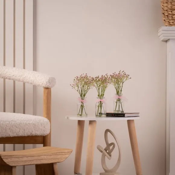 3-Piece Artificial Gypsophila Set - Pink, Glass