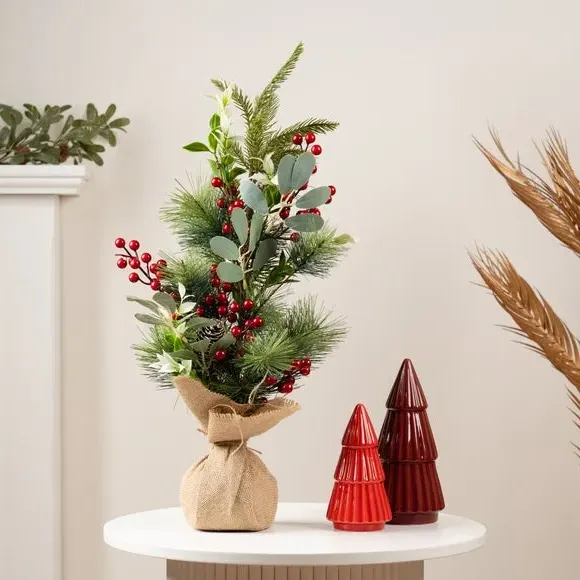 60cm Christmas Tree with Berries - Green image