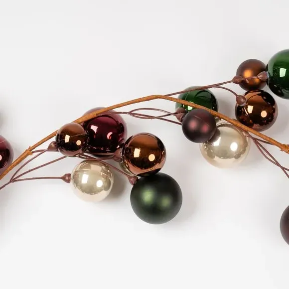 6ft Bauble Garland - Green, Bronze