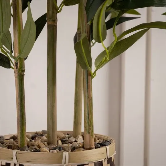 Artificial Bamboo Plant - Green, Woven Pot