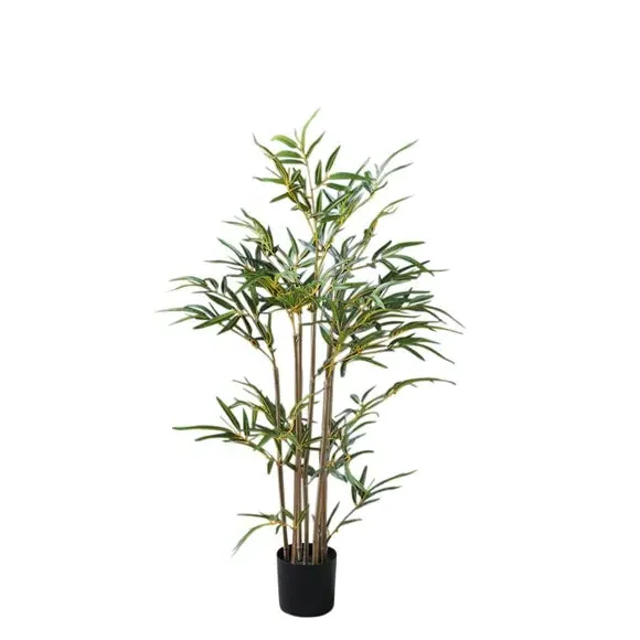 Artificial Bamboo Tree - Green, Black Pot