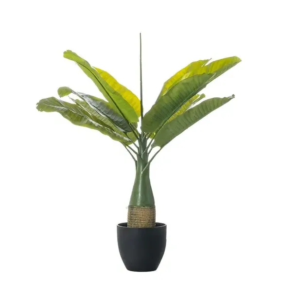 Artificial Banana Tree with Pot - Green, Plastic