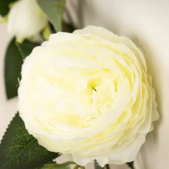 Artificial Camellia Rose Garland - White
