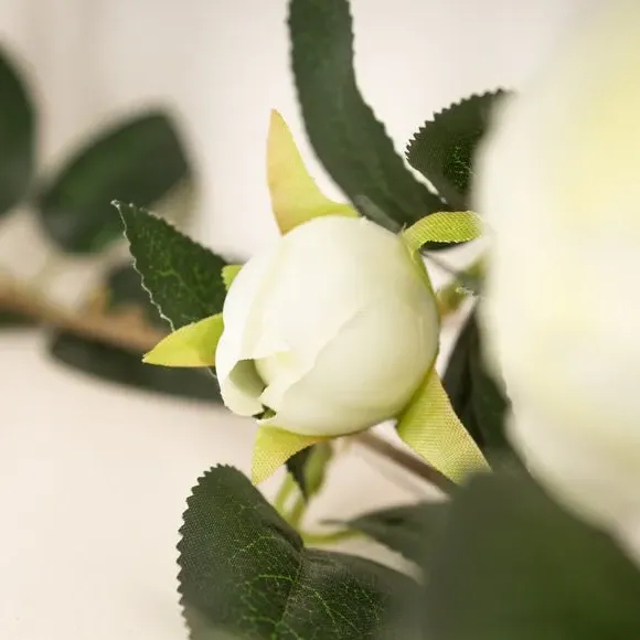 Artificial Camellia Rose Garland - White