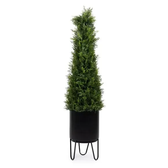 Artificial Cedar Topiary in Pot - Green