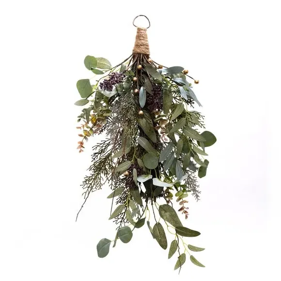 Artificial Eucalyptus Door Swag - Green