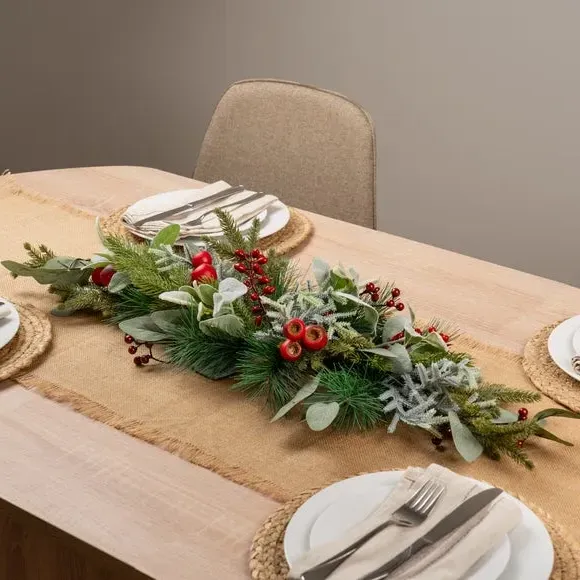 Artificial Eucalyptus Garland - Red Berries image