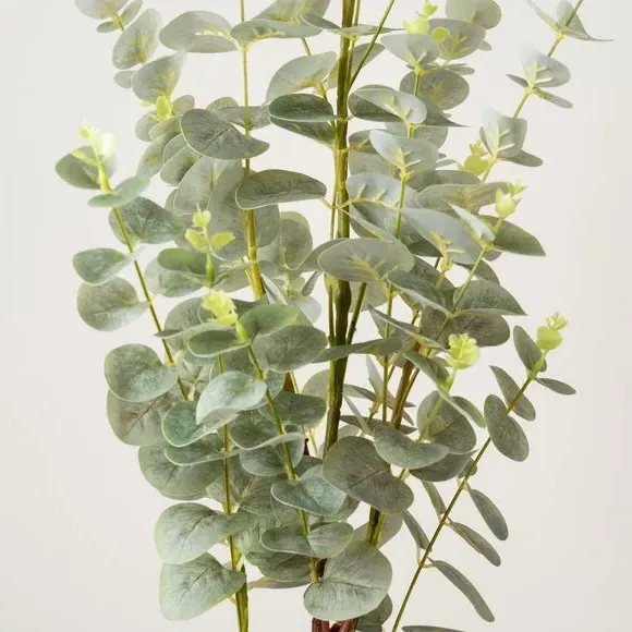 Artificial Eucalyptus Tree - Green, Black Pot