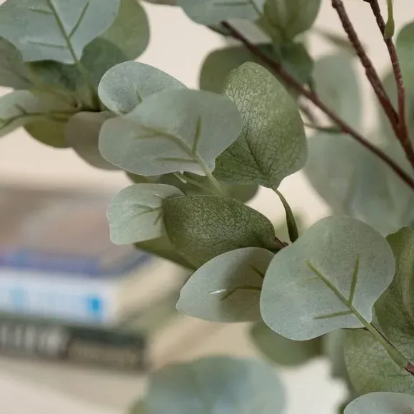 Artificial Eucalyptus Tree - Green, Plastic Pot