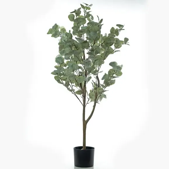 Artificial Eucalyptus Tree - Green, Plastic Pot