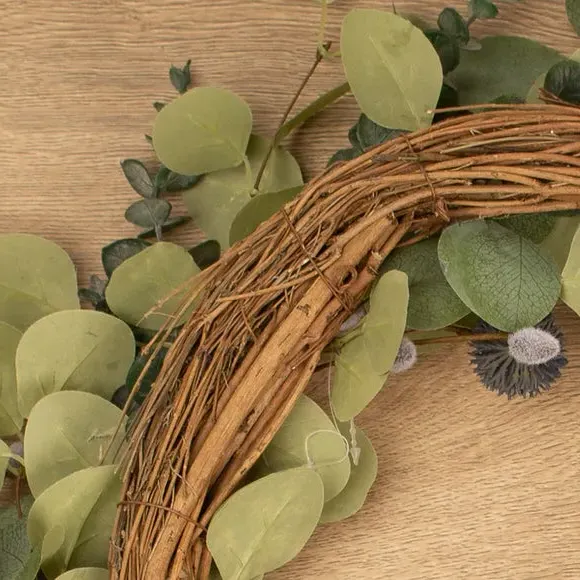 Artificial Eucalyptus Wreath - Green