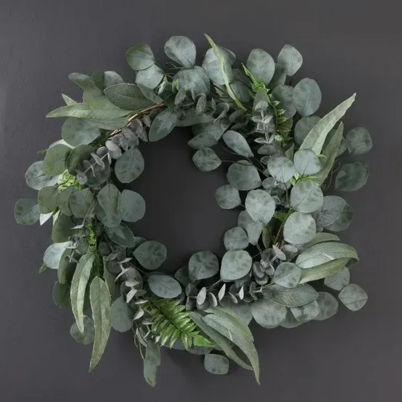 Artificial Eucalyptus Wreath - Green image