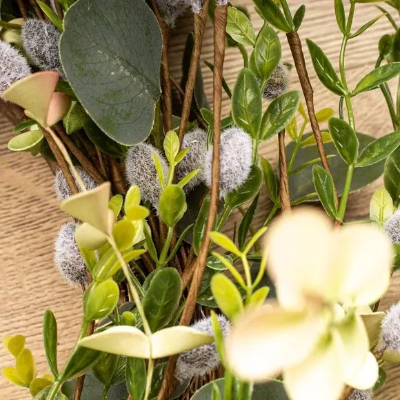 Artificial Eucalyptus Wreath - Green, Mixed Foliage