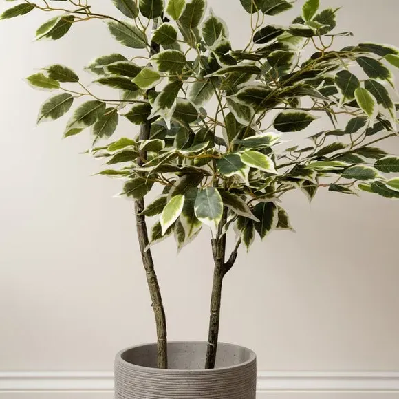 Artificial Ficus Tree with Pot - Green, Plastic