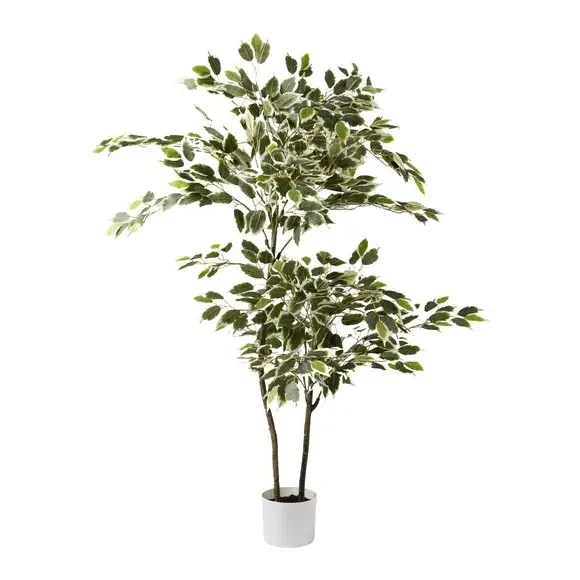 Artificial Ficus Tree with Pot - Green, Plastic