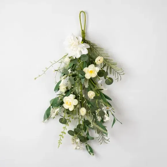 Artificial Floral Swag - White