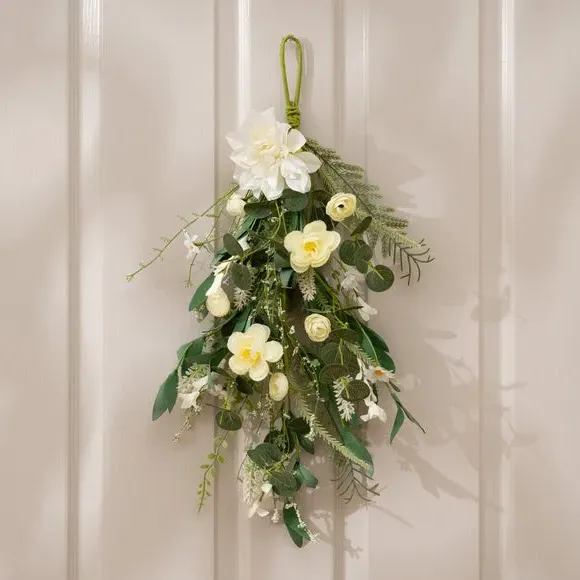 Artificial Floral Swag - White image