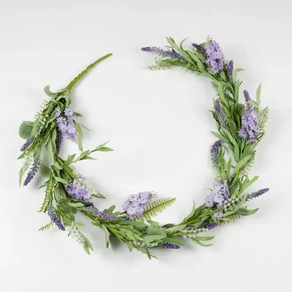 Artificial Garland with Hyacinth - Purple, Mixed