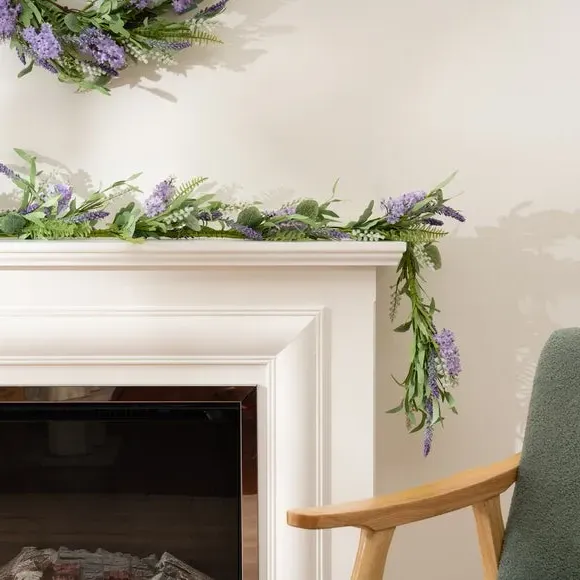 Artificial Garland with Hyacinth - Purple, Mixed image