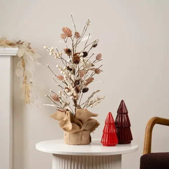 Artificial Holly Tree - Natural, Hessian Pot image