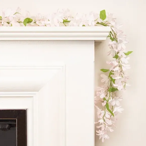 Artificial Hydrangea Garland - Pink, Fabric image