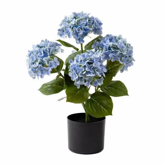 Artificial Hydrangea Plant - Blue, Real Touch