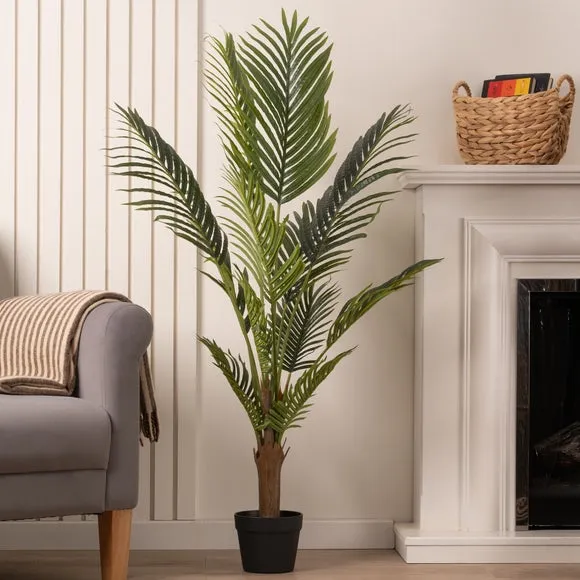 Artificial Kwai Palm Tree - Green, Black Pot image