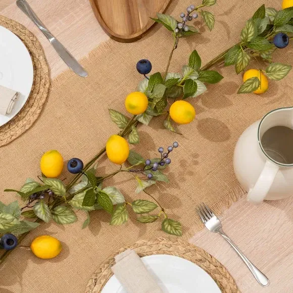 Artificial Lemon & Berry Garland - Yellow image