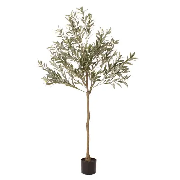 Artificial Olive Tree - Green, Plastic Pot
