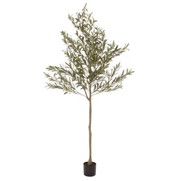 Artificial Olive Tree - Green, Plastic Pot