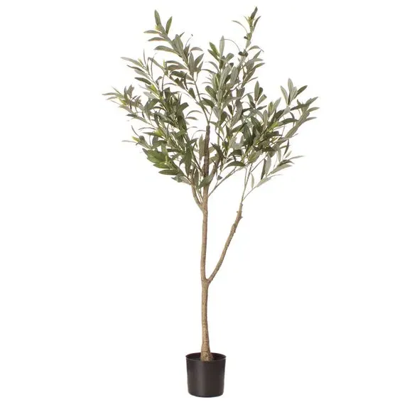 Artificial Olive Tree - Green, Plastic Pot