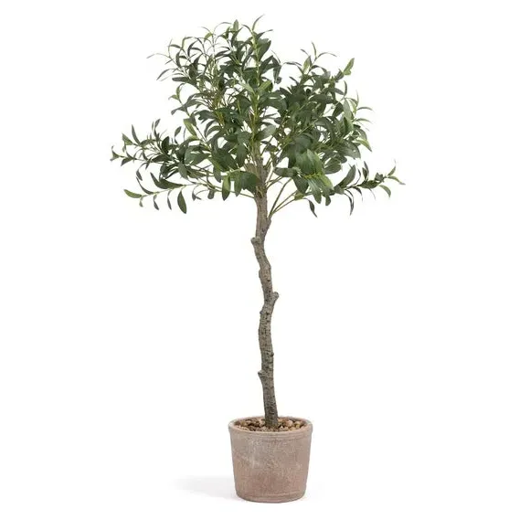 Artificial Olive Tree in Rustic Pot - Green
