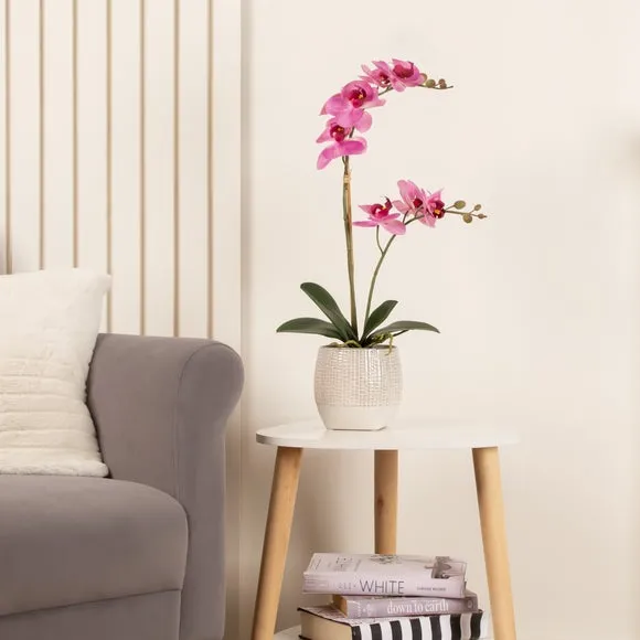 Artificial Orchid with Ceramic Pot - Pink image