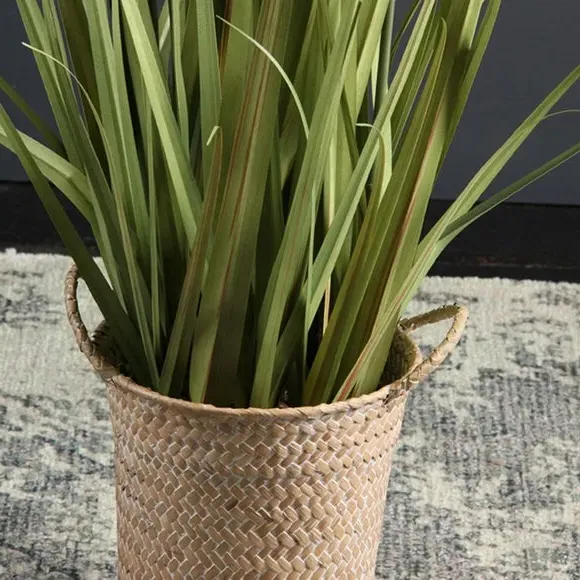 Artificial Pampas Grass with Basket - Green