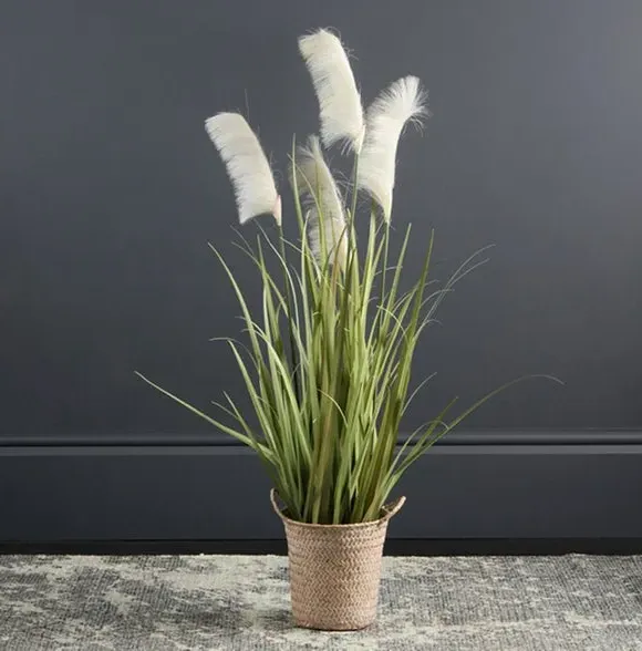 Artificial Pampas Grass with Basket - Green image