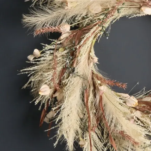 Artificial Pampas Wreath - Natural