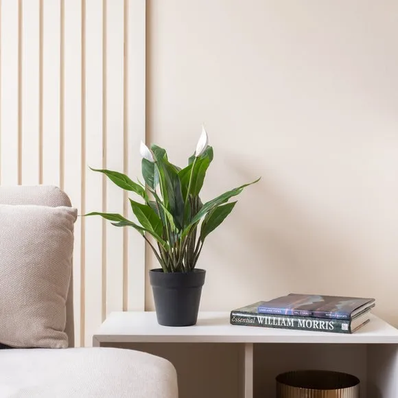 Artificial Peace Lily Plant - White, Plastic image