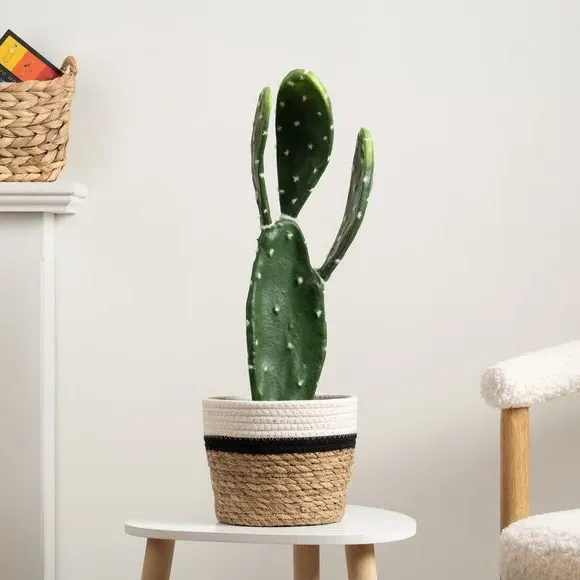 Artificial Prickly Pear Cactus - Green, Plastic image