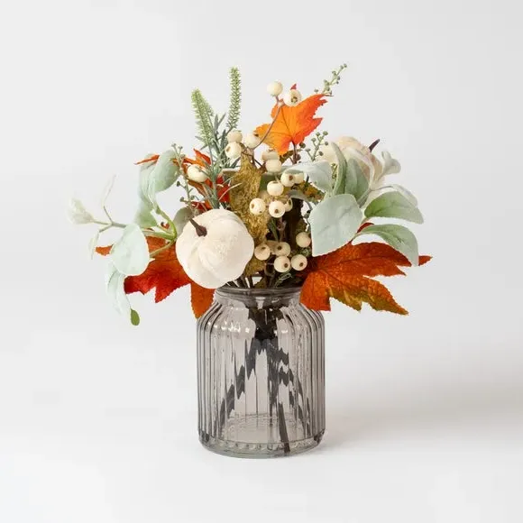Artificial Pumpkin Arrangement - Multicolor, Glass