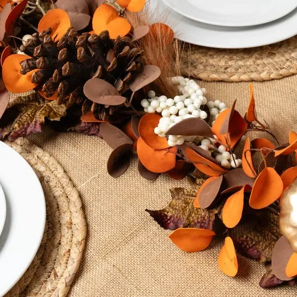 Artificial Pumpkin Garland - Brown & Gold