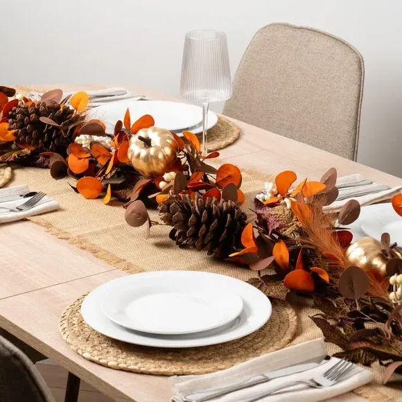 Artificial Pumpkin Garland - Brown & Gold image