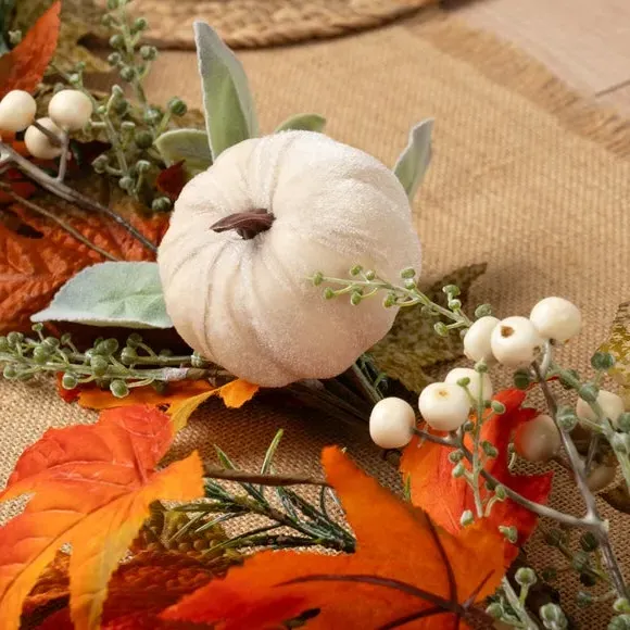 Artificial Pumpkin Garland - Green, Mixed Materials