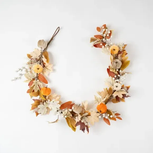 Artificial Pumpkin Garland - Multicolor, Velvet