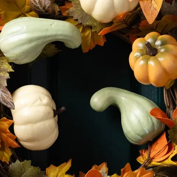 Artificial Pumpkin & Gourd Wreath - Multicolor