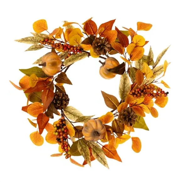 Artificial Pumpkin Wreath - Multicolor